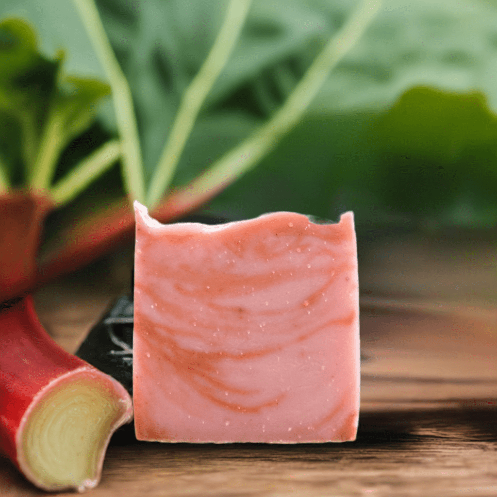 Rhubarb and rose cold processed soap - Selfish Fine Soaps
