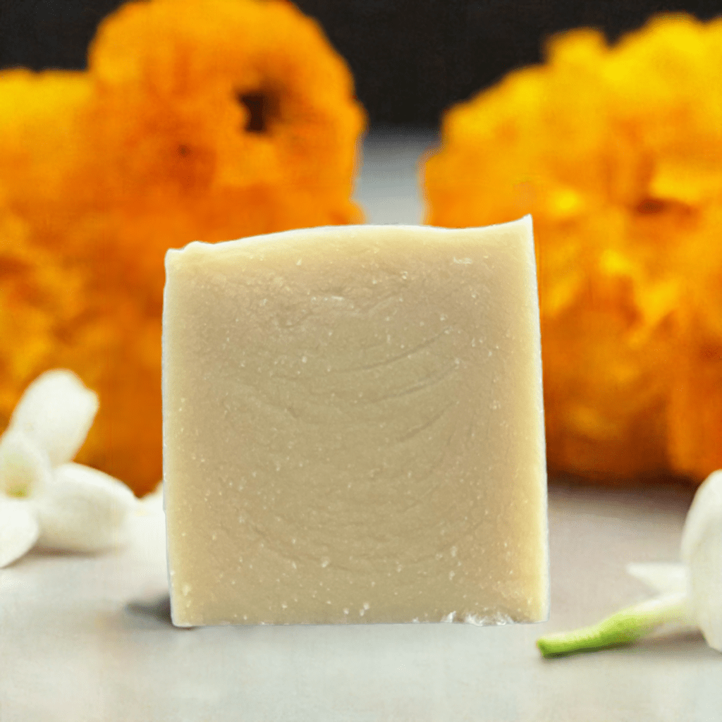 Jasmin sambac and marigold cold processed soap - Selfish Fine Soaps