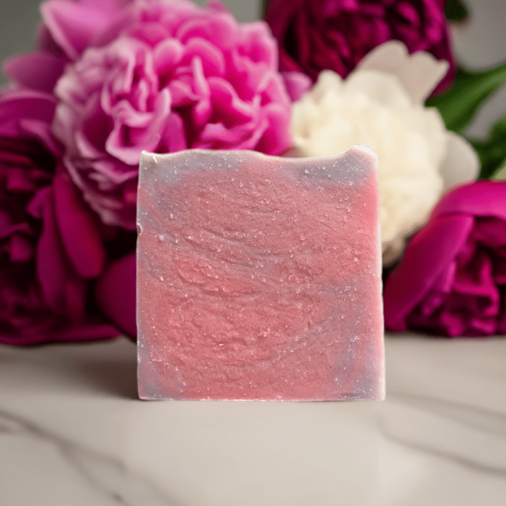Wild violet and peony cold processed soap - Selfish Fine Soaps