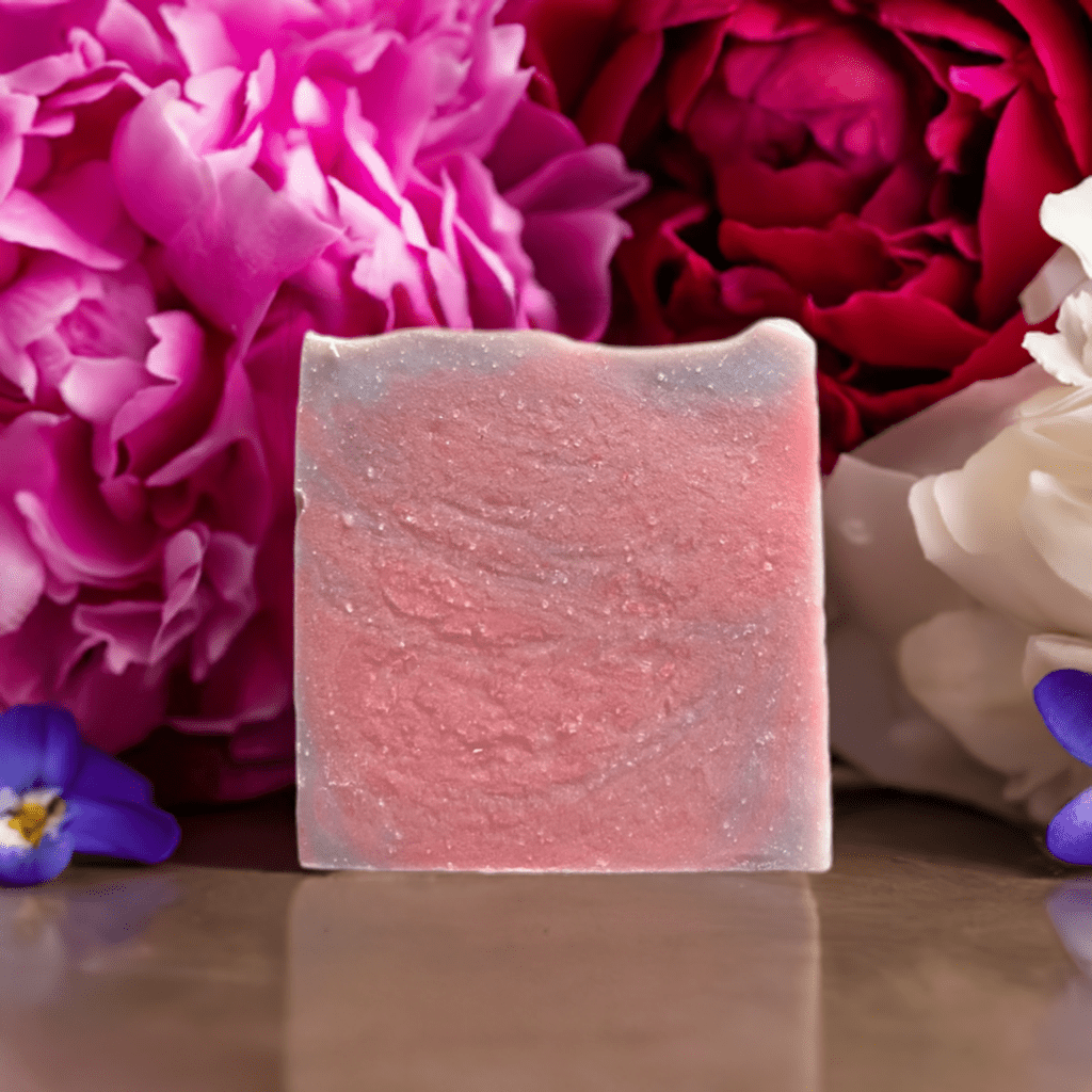 Wild violet and peony cold processed soap - Selfish Fine Soaps