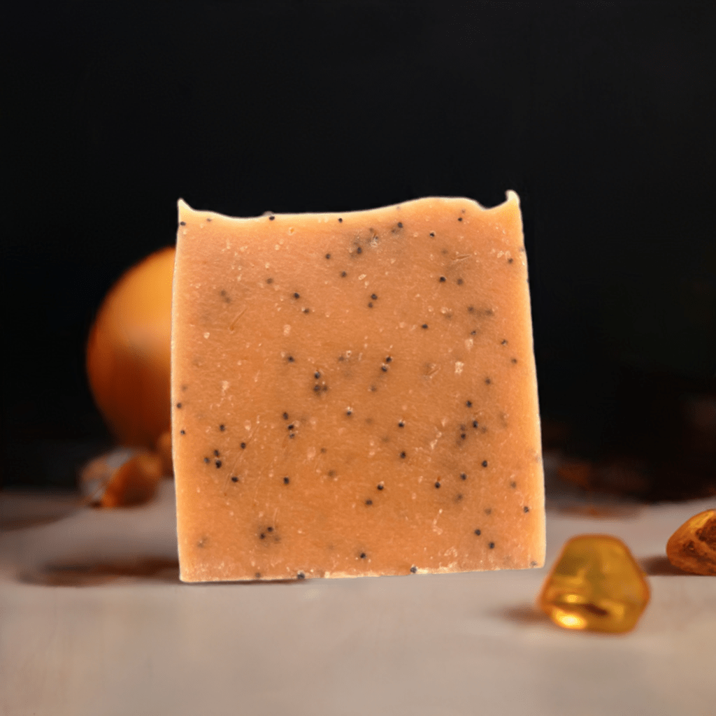 Orange, Amber and poppy seed cold processed soap - Selfish Fine Soaps