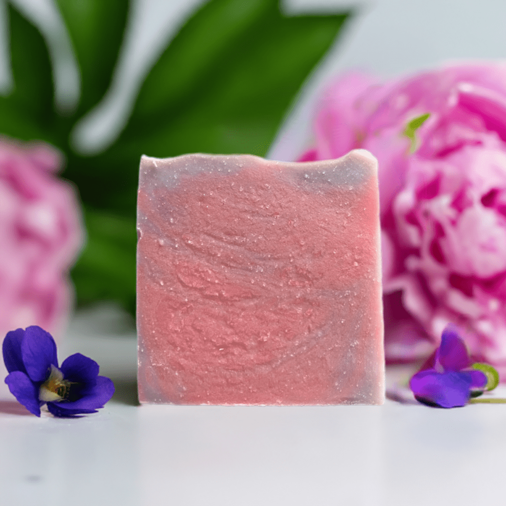 Wild violet and peony cold processed soap - Selfish Fine Soaps