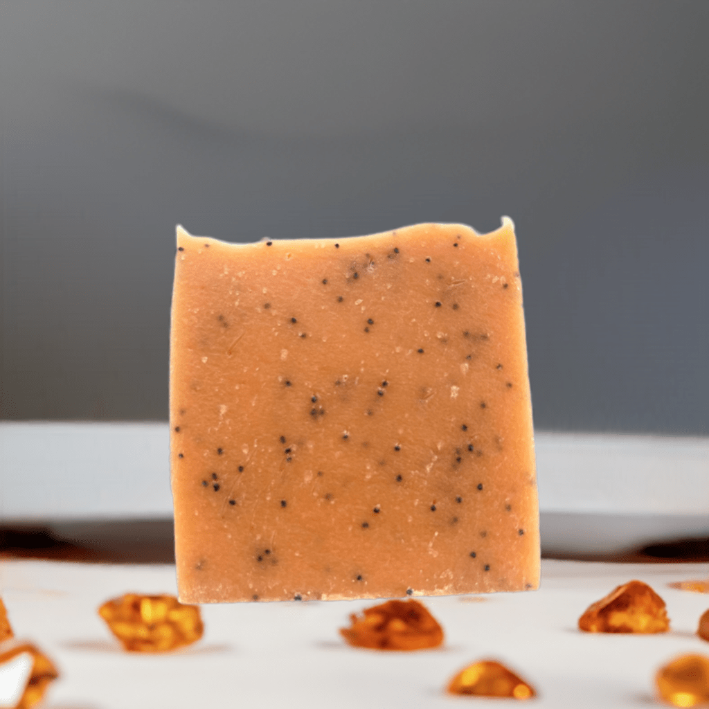 Orange, Amber and poppy seed cold processed soap - Selfish Fine Soaps