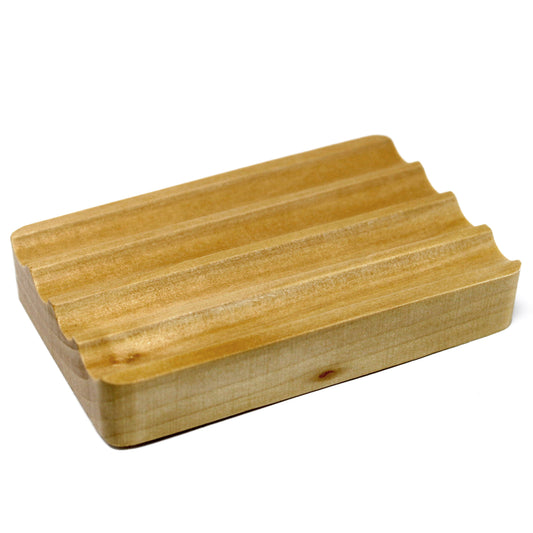 Corrugated wooden soap dish - Selfish Fine Soaps