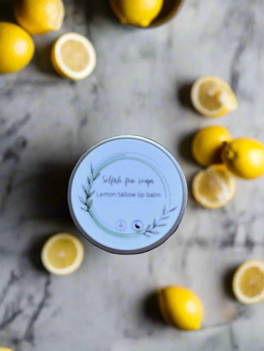 Lemon tallow lip balm - Selfish Fine Soaps