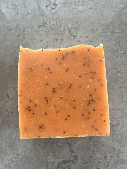 Orange, Amber and poppy seed cold processed soap - Selfish Fine Soaps