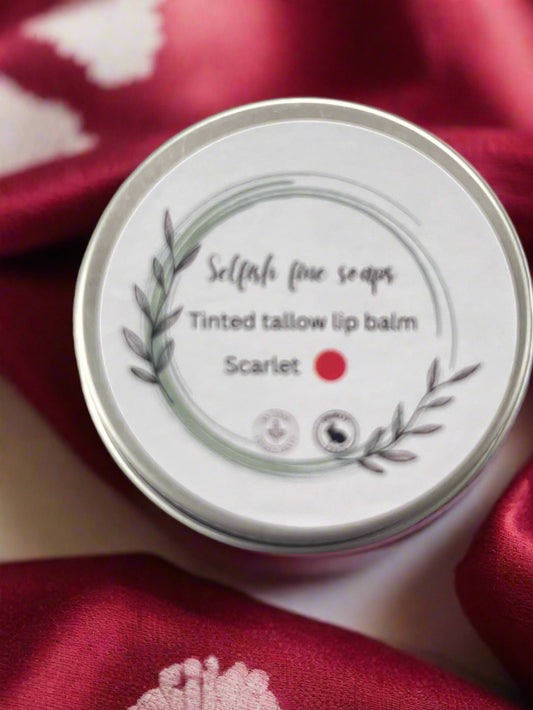 Tinted tallow lip balm Scarlet