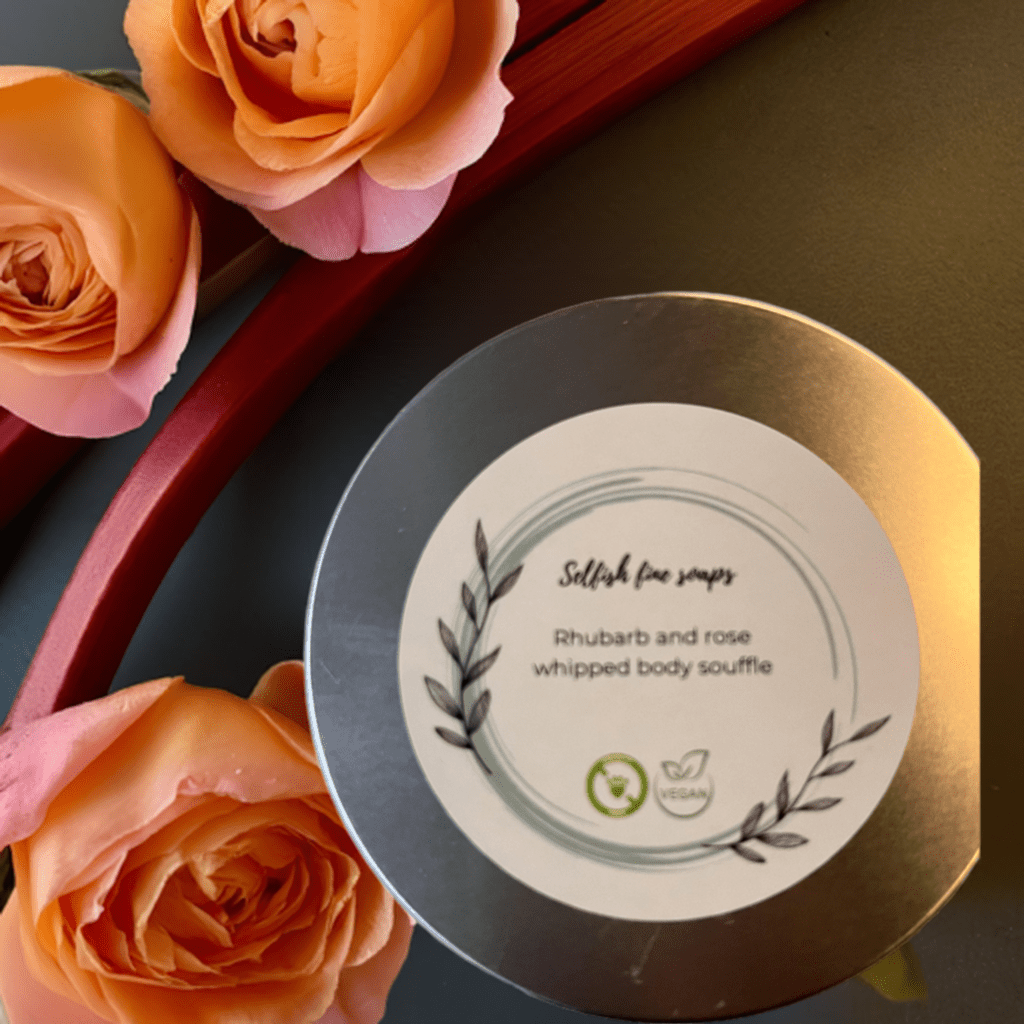 Rhubarb and rose whipped body souffle - Selfish Fine Soaps
