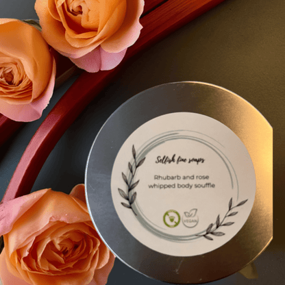Rhubarb and rose whipped body souffle - Selfish Fine Soaps