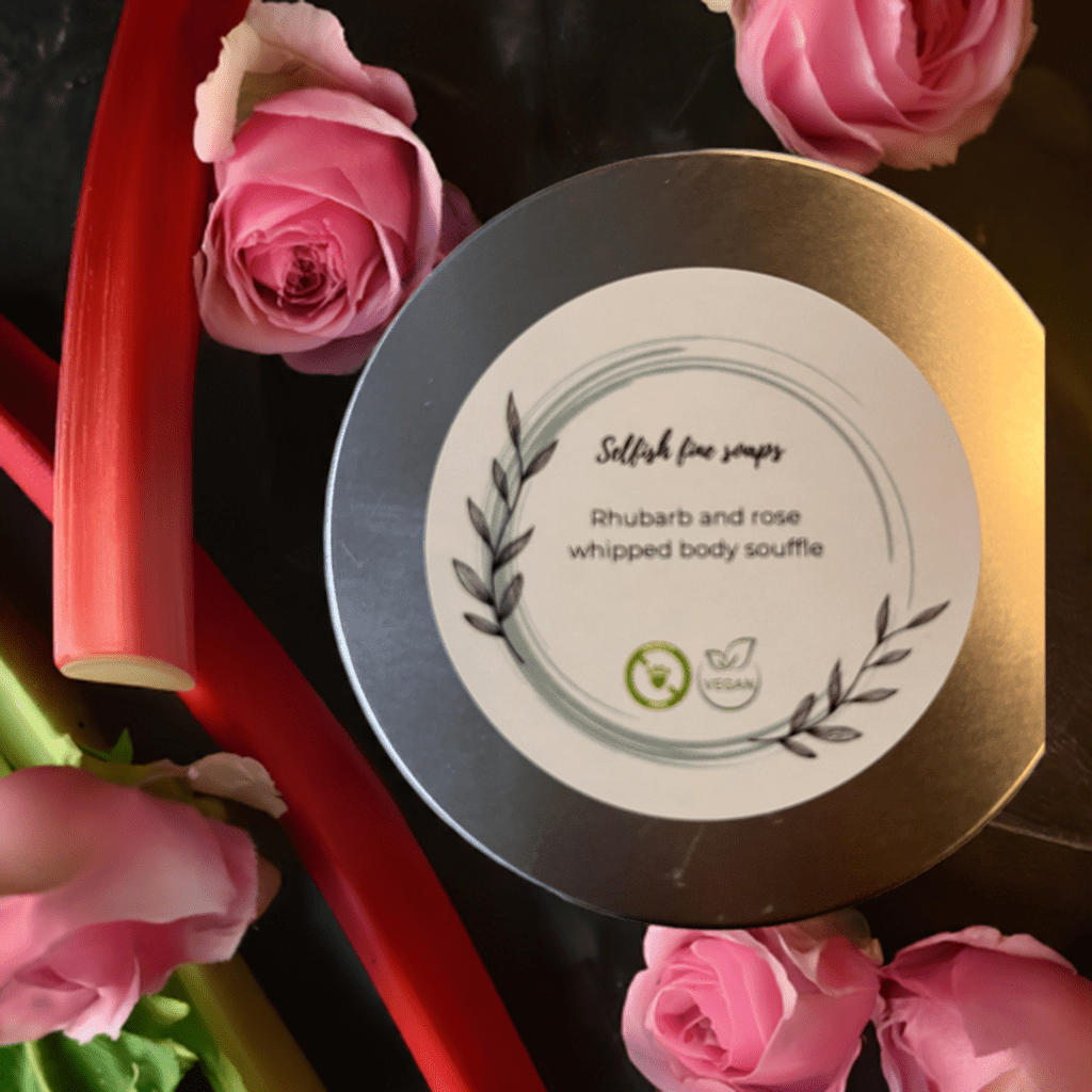 Rhubarb and rose whipped body souffle - Selfish Fine Soaps