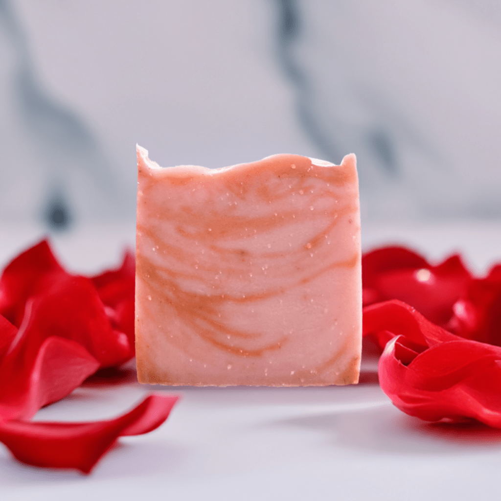 Rhubarb and rose cold processed soap - Selfish Fine Soaps